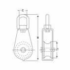 POLEA INOX A4 1 ROLDANA STANDARD