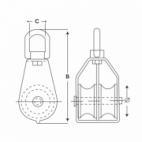 POLEA INOX A4 2 ROLDANAS STANDARD