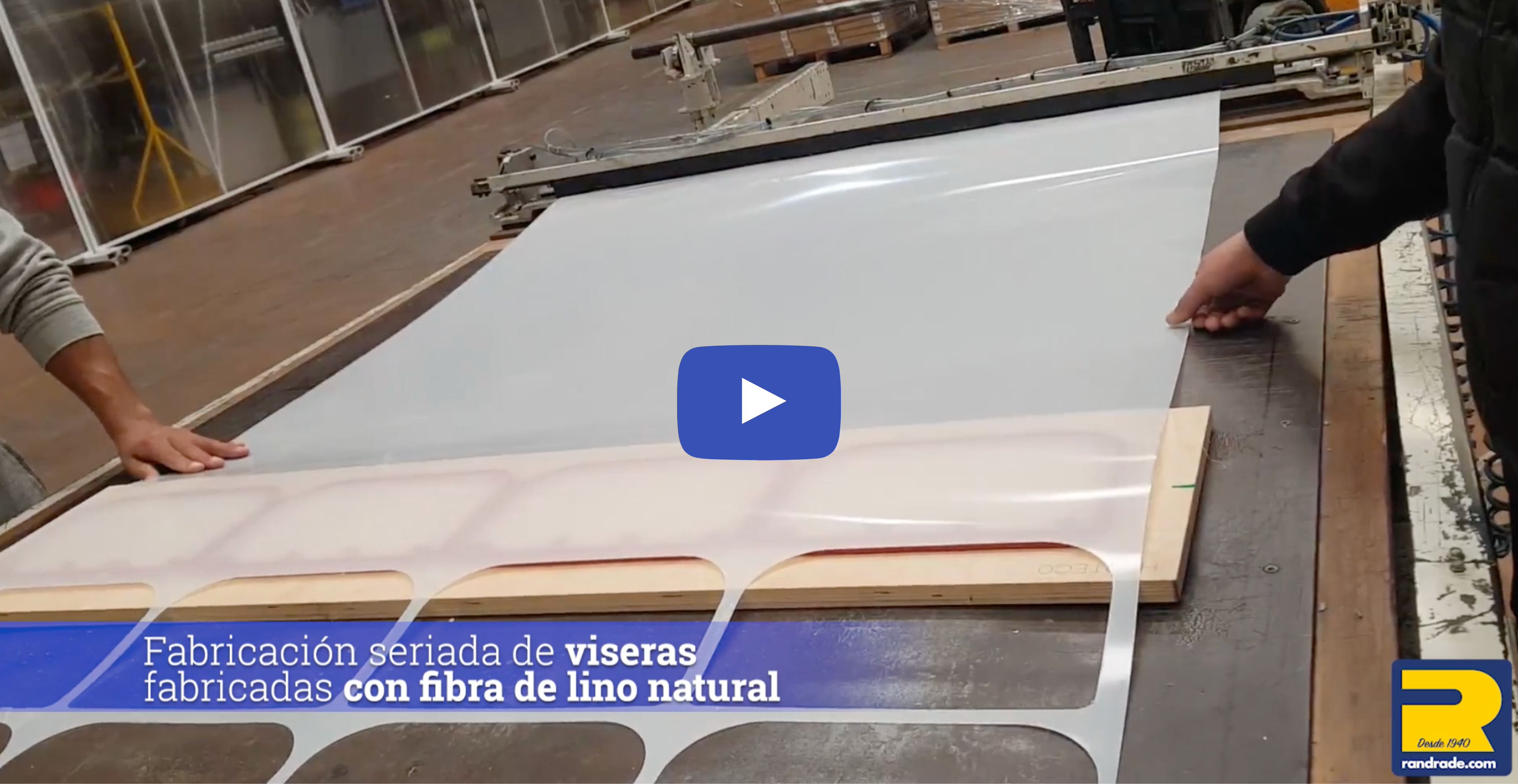 Fabricación seriada de viseras fabricadas con fibra de lino natural